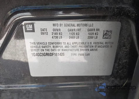 2013 Buick Lacrosse from USA, damaged, VIN 1G4GC5GR6DF161426